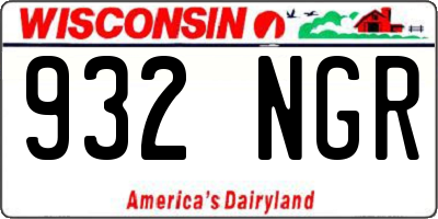 WI license plate 932NGR