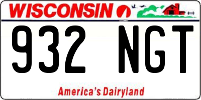 WI license plate 932NGT