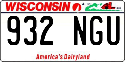 WI license plate 932NGU