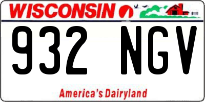 WI license plate 932NGV