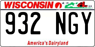 WI license plate 932NGY