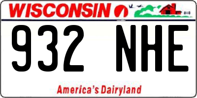 WI license plate 932NHE