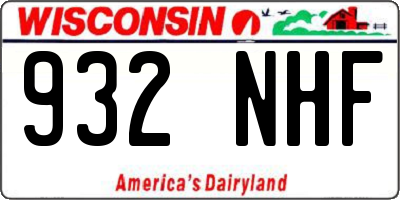 WI license plate 932NHF