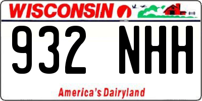 WI license plate 932NHH