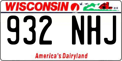 WI license plate 932NHJ