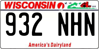 WI license plate 932NHN