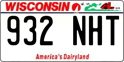WI license plate 932NHT