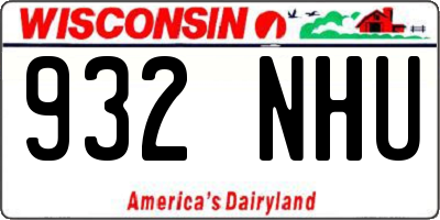 WI license plate 932NHU