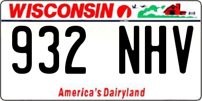 WI license plate 932NHV