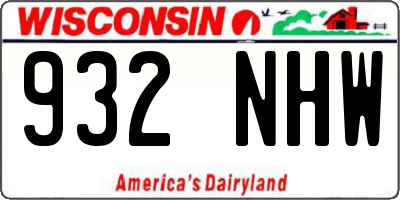 WI license plate 932NHW