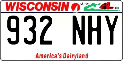 WI license plate 932NHY