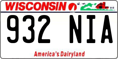 WI license plate 932NIA