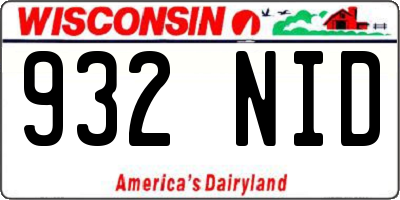 WI license plate 932NID