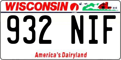 WI license plate 932NIF