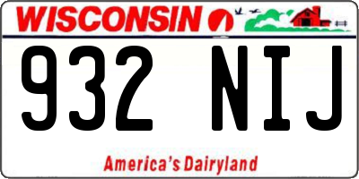 WI license plate 932NIJ