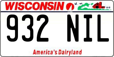 WI license plate 932NIL