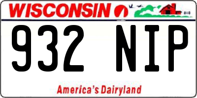 WI license plate 932NIP