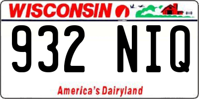 WI license plate 932NIQ
