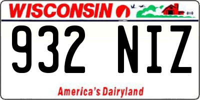 WI license plate 932NIZ