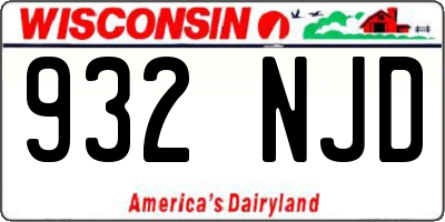 WI license plate 932NJD