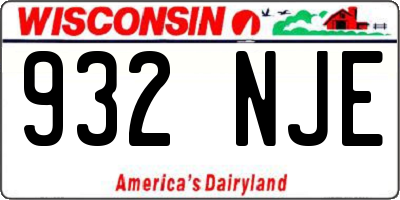 WI license plate 932NJE