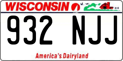 WI license plate 932NJJ