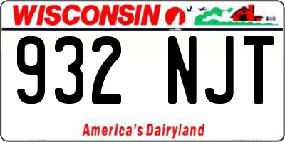 WI license plate 932NJT