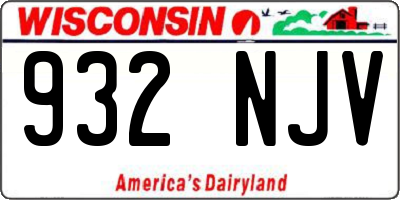WI license plate 932NJV
