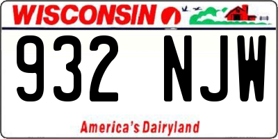 WI license plate 932NJW