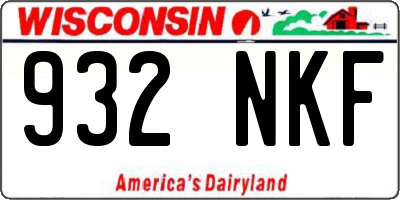 WI license plate 932NKF