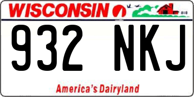 WI license plate 932NKJ
