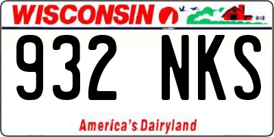 WI license plate 932NKS