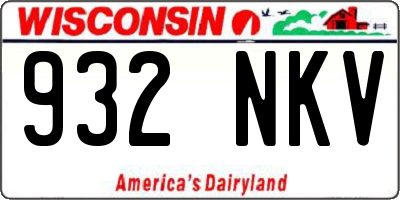 WI license plate 932NKV