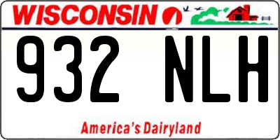 WI license plate 932NLH