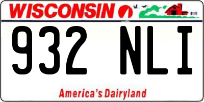 WI license plate 932NLI
