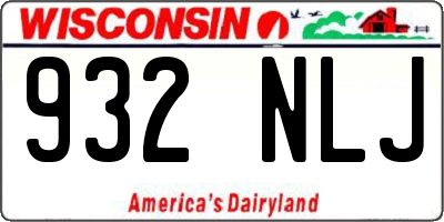 WI license plate 932NLJ