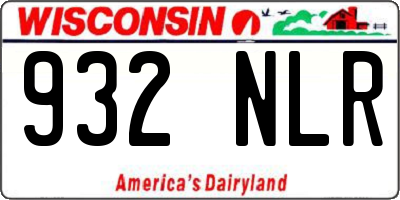 WI license plate 932NLR