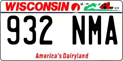 WI license plate 932NMA