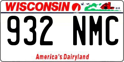 WI license plate 932NMC