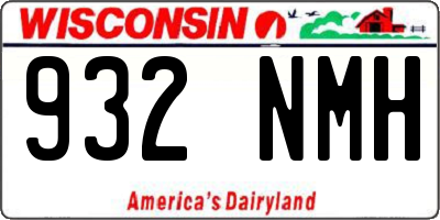 WI license plate 932NMH