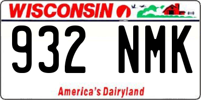 WI license plate 932NMK