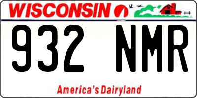 WI license plate 932NMR