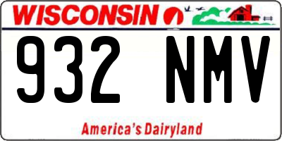 WI license plate 932NMV