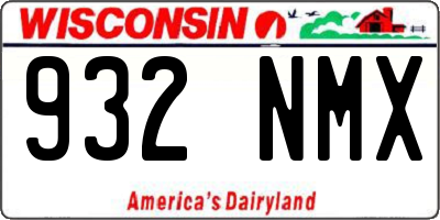 WI license plate 932NMX