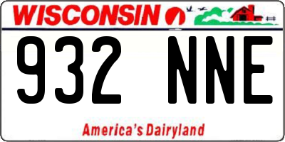 WI license plate 932NNE