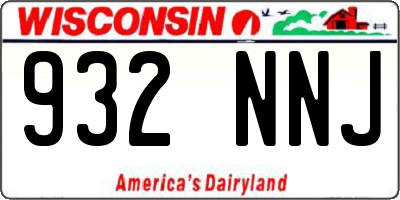 WI license plate 932NNJ