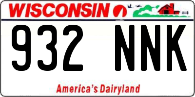 WI license plate 932NNK