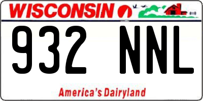 WI license plate 932NNL
