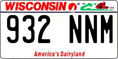 WI license plate 932NNM