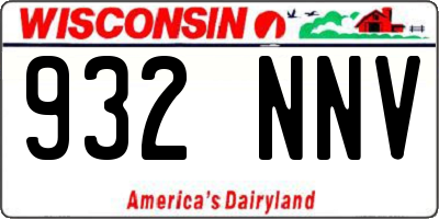 WI license plate 932NNV